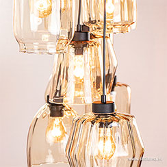 Tranquil Dawn | care | Hanglamp 14-lichts 160cm zwart/amber Tranquil Dawn | care | Hanglamp 14-lichts 160cm zwart/amber